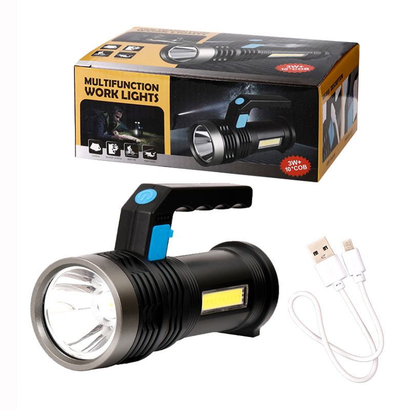Senter Lampu LED Flashlight 4 MODE Waterproof USB 10W Cree XPE + COB SOS KEDIP SENTER SUPER - Gambar 3