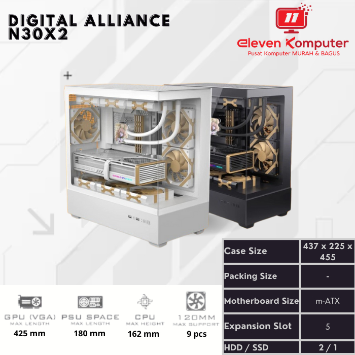 Gaming PC Case DA N30X2 PC Case/ - no PSU no Fan | Shopee Singapore