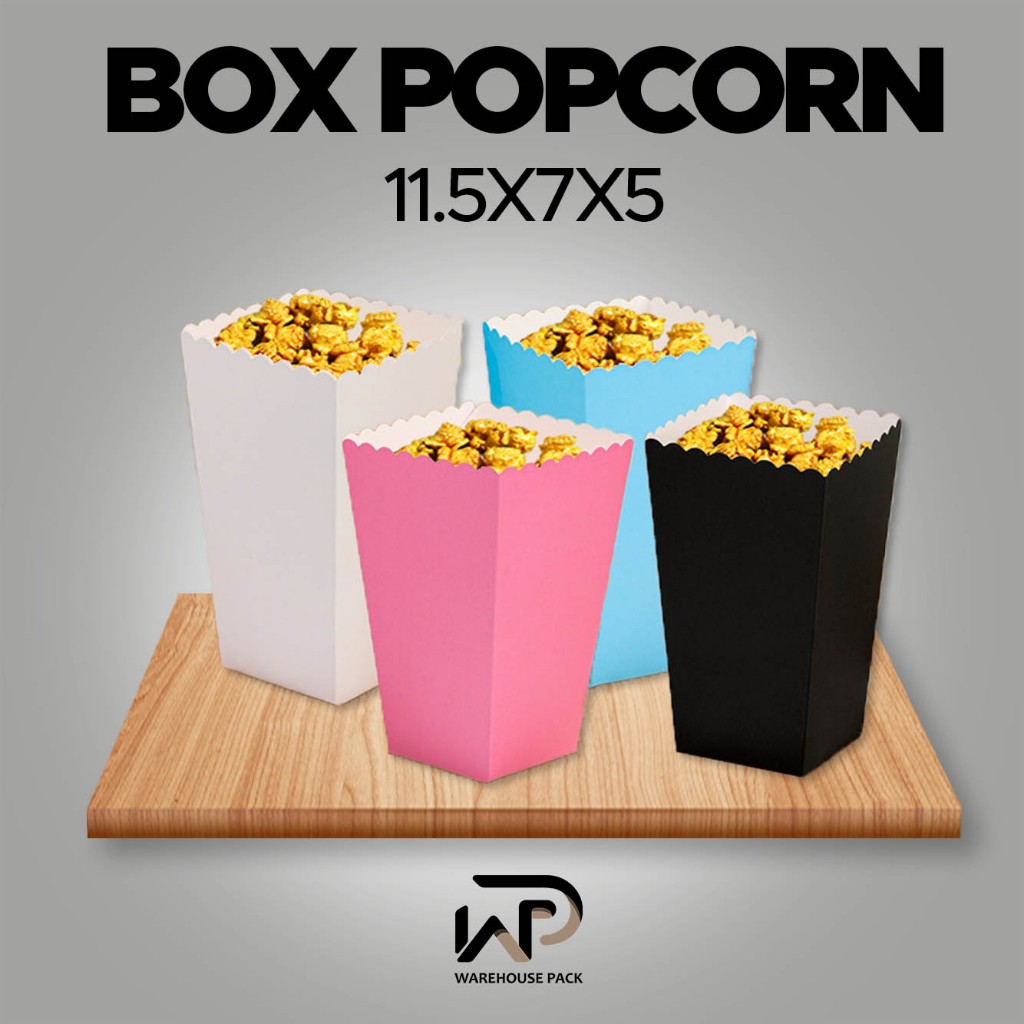 (1 Pcs) Plain Color Popcorn Box | Popcorn Box Size 11.5x7x5 | Doff ...