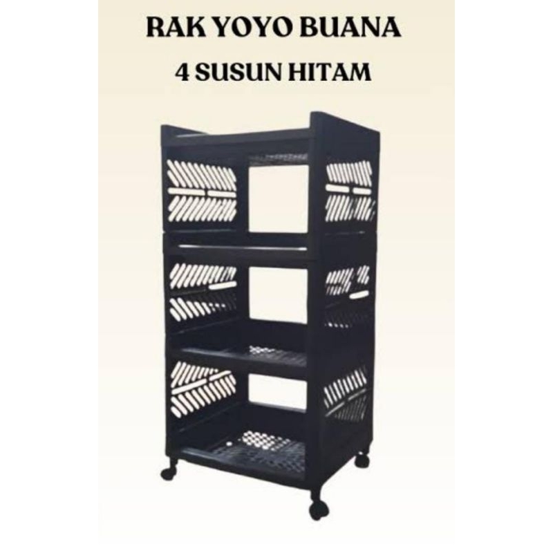 YOYO LARGE 4-TIER RACK || BUANA SALON RACK 77 CM HEIGHT || MULTIPURPOSE ...