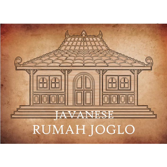 Logo Rumah Adat jawa bahan mahar plywood - Gambar 3