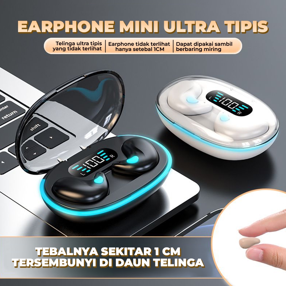 Matei COD X55 Headset Bluetooth Sleeping Earphone 5.4 True Wireless with Mic Button Control Sleep TWS Noise Reduction Waterproof