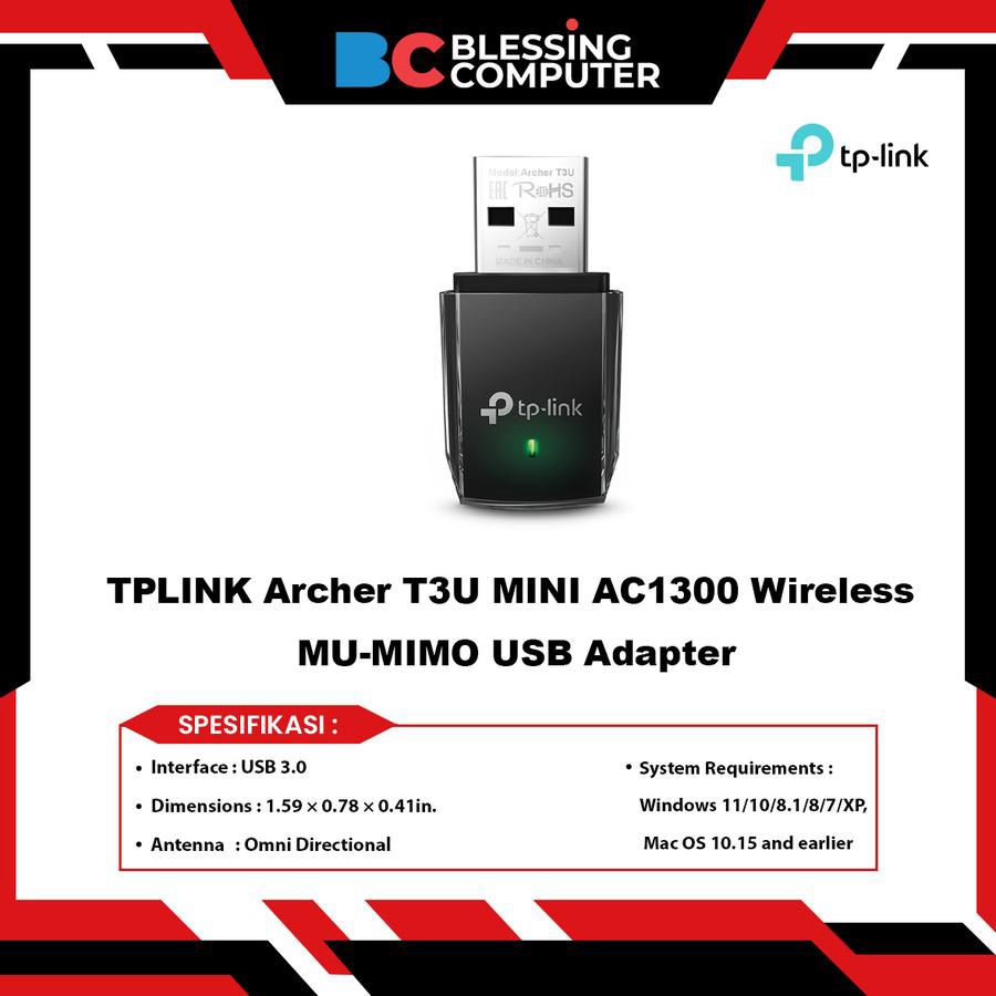 tplink Archer T3U MINI AC1300 Wireless MU-MIMO USB Adapter | Shopee ...
