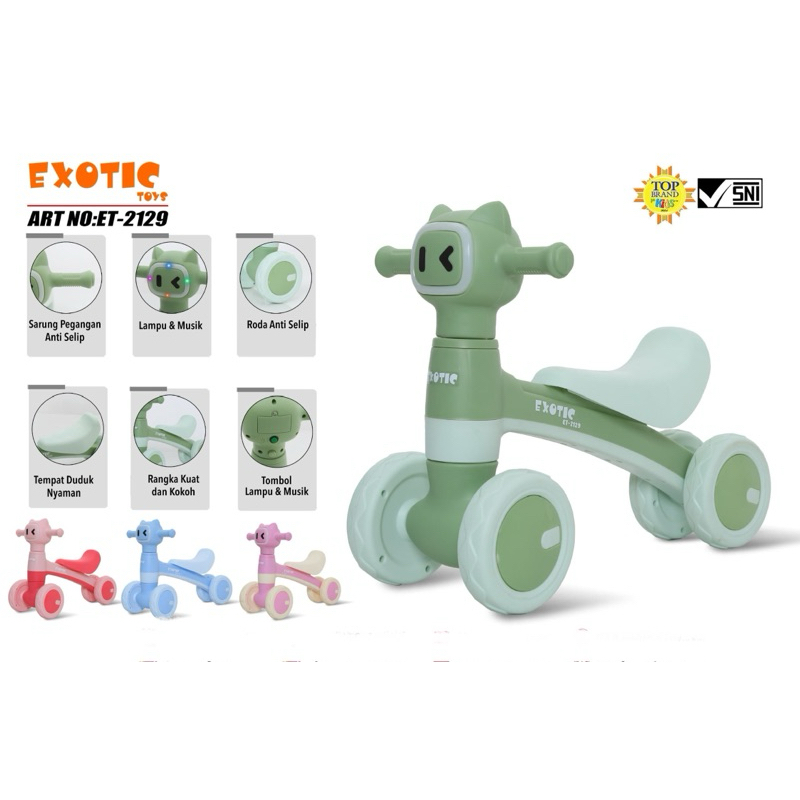 Sepeda Anak Balance Bike Musik Lampu Nyaman - Gambar 4