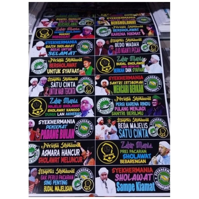 20pc Sticker Permanen Sticker Gus Iqdam Habib Syech Sholawat - Gambar 3
