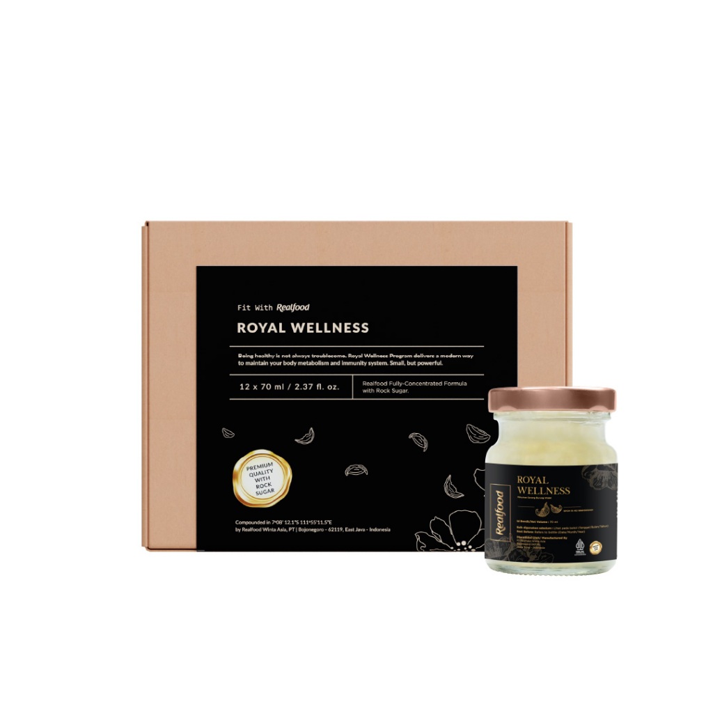 BUY 6 GET 6, Realfood Royal Wellness / Minuman Sarang Burung Walet Premium / Daily Wellness / Nutrisi Harian / Daya Tahan Tubuh / Recovery / Wellness Drink / Bird Nest Drink / Minuman Kesehatan Harian untuk Dewasa - Gambar 2