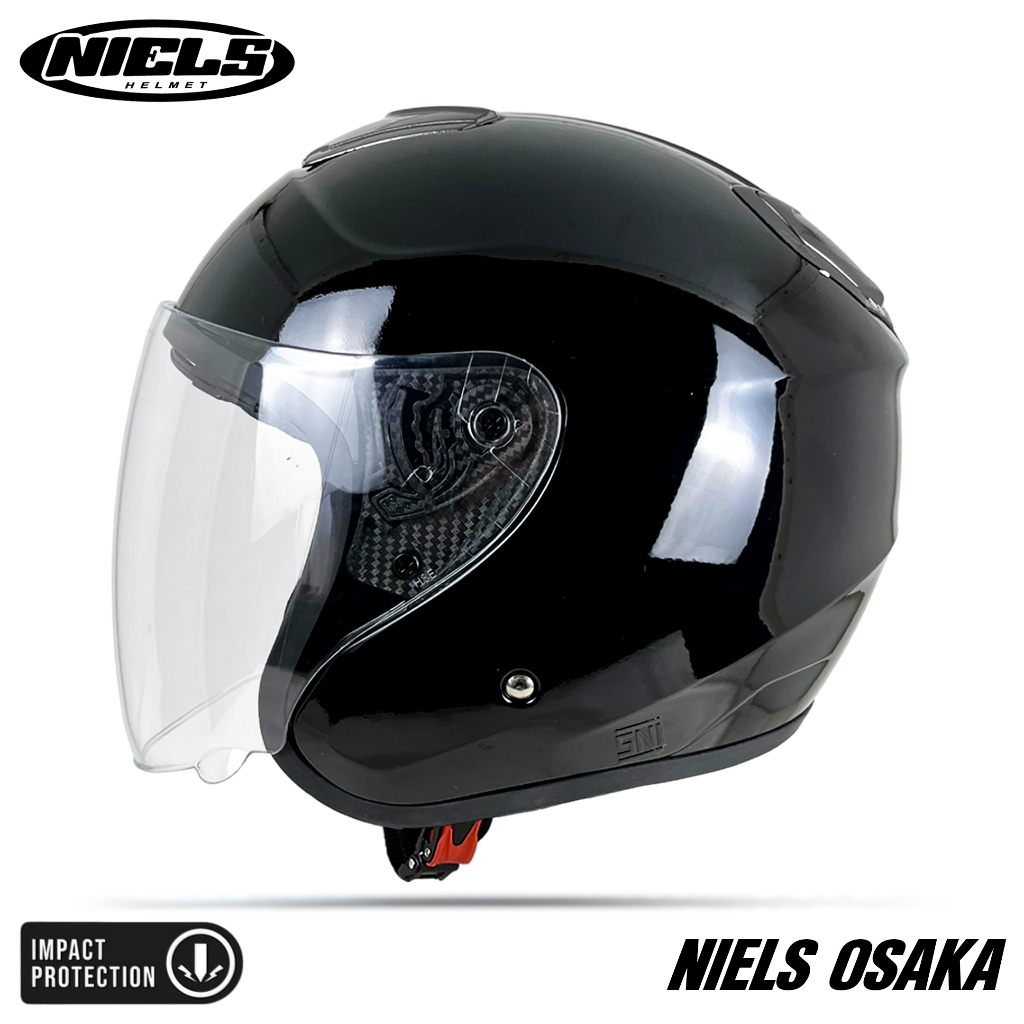 NIELS - Helm Half Face Osaka Visor Bening Dewasa SNI Motorcycle - Gambar 4