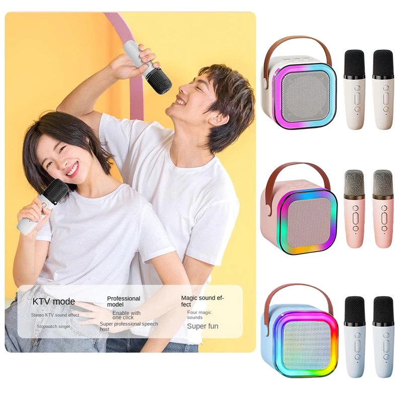 [COD] Karaoke Bluetooth Speaker Wireless With MIC RGB Light 3D Stereo Portable Home Party Speaker - Gambar 4
