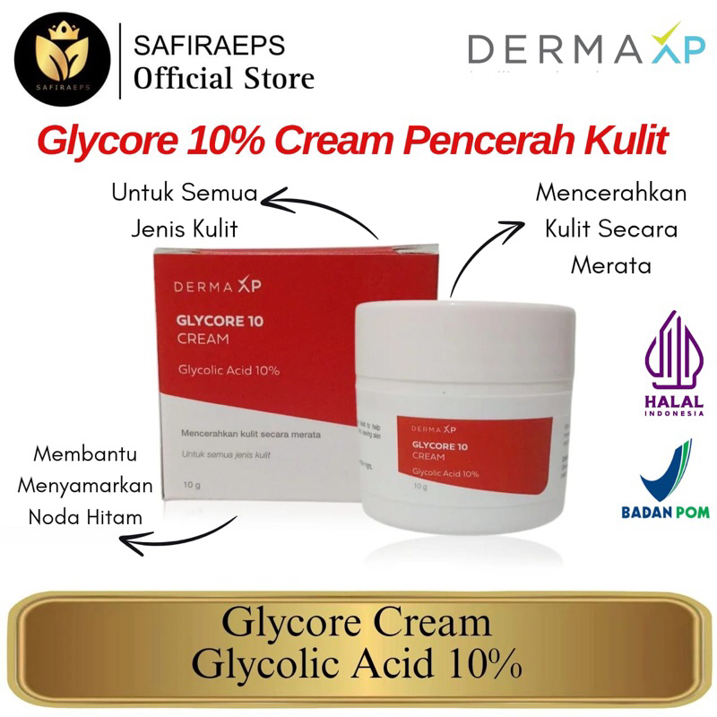 Glycolic Acid 10% Cream Derma XP Bpom - Glycolic Acid 10% - Glycore 10% ...