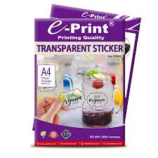 Transparent Sticker A4 Transparent Sticker Paper A4 E-PRINT [WATERPROOF ...