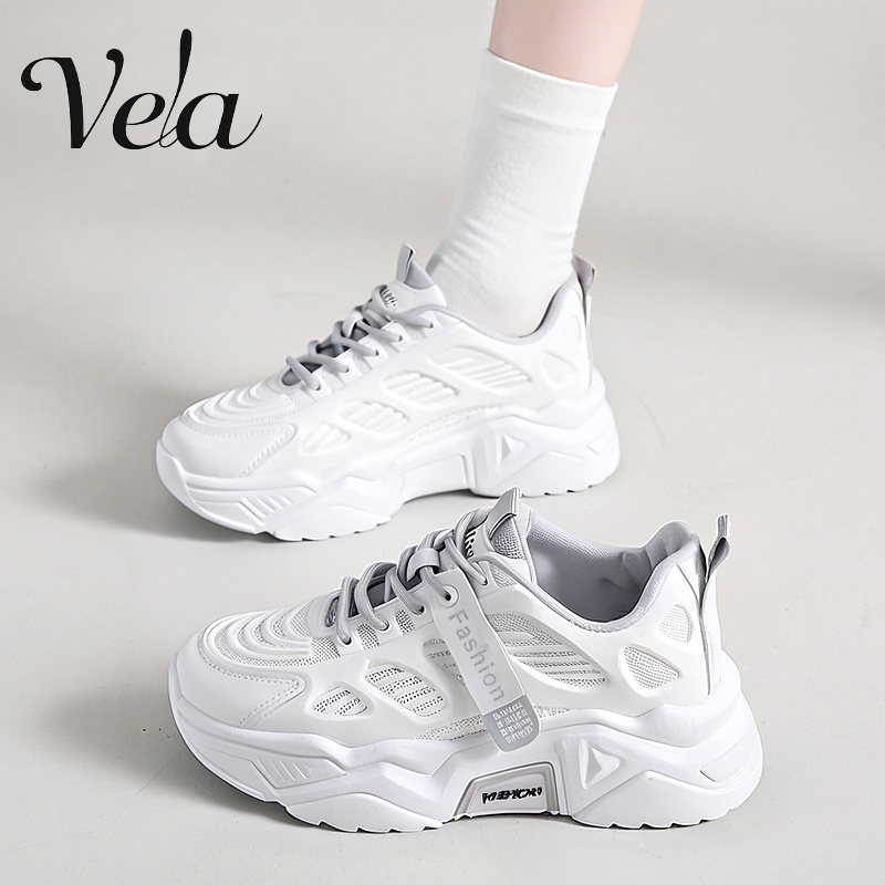 vela sepatu wanita sneakers korean style putih olahraga sekolah running sekolah lari
