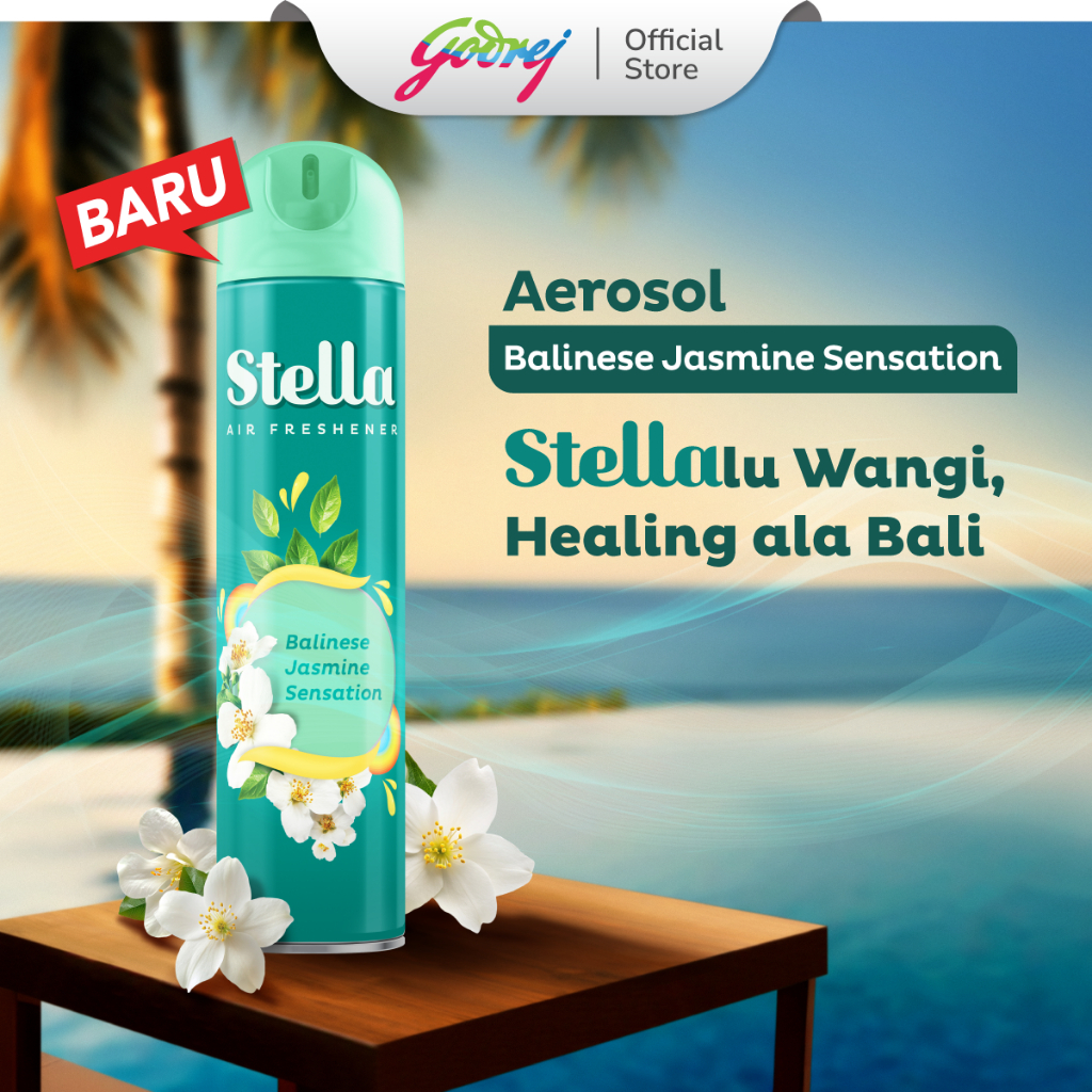Stella Aerosol Air Freshener Balinese Jasmine Sensation 350ml - Pengharum Ruangan Semprot - Gambar 2