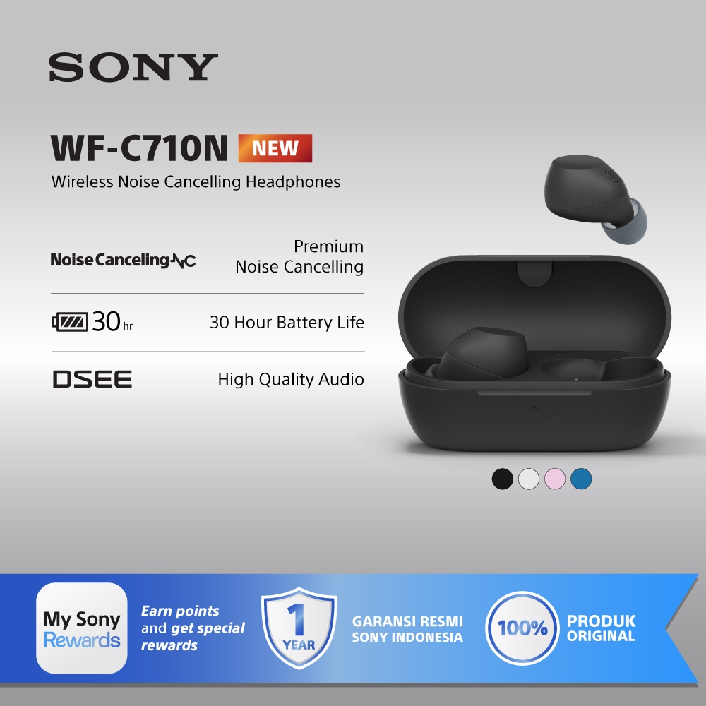 SONY WF-C710N Wireless In-Ear Headphones with Deep Bass, 15H Battery Life, and Comfortable Fit - Gambar 2