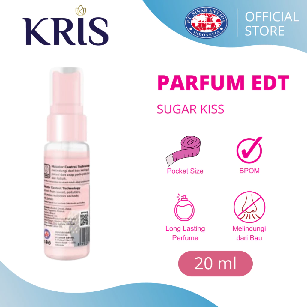 Kris EDT Parfum Sugar Kiss 20ml - Eau de Toilette Pink Long Lasting Fragrance Halal BPOM - Gambar 2