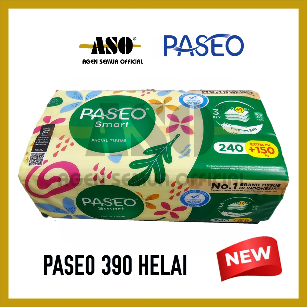 Tisu Tissue PASEO SMART 390 helai 3ply PASEO GO kemasan baru Facial Tissue PROMO !!!!