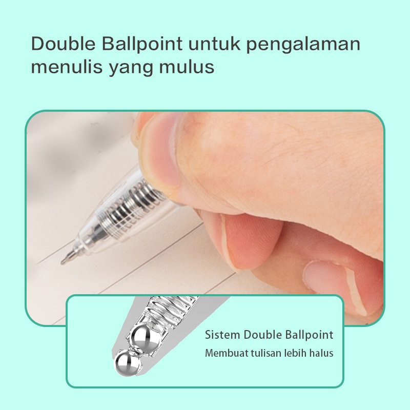 Deli Gel Pen / Pulpen Gel 0.5mm Tinta Hitam / Merah Isi 1 pcs Cepat Kering Tinta Banyak S08-E - Gambar 2