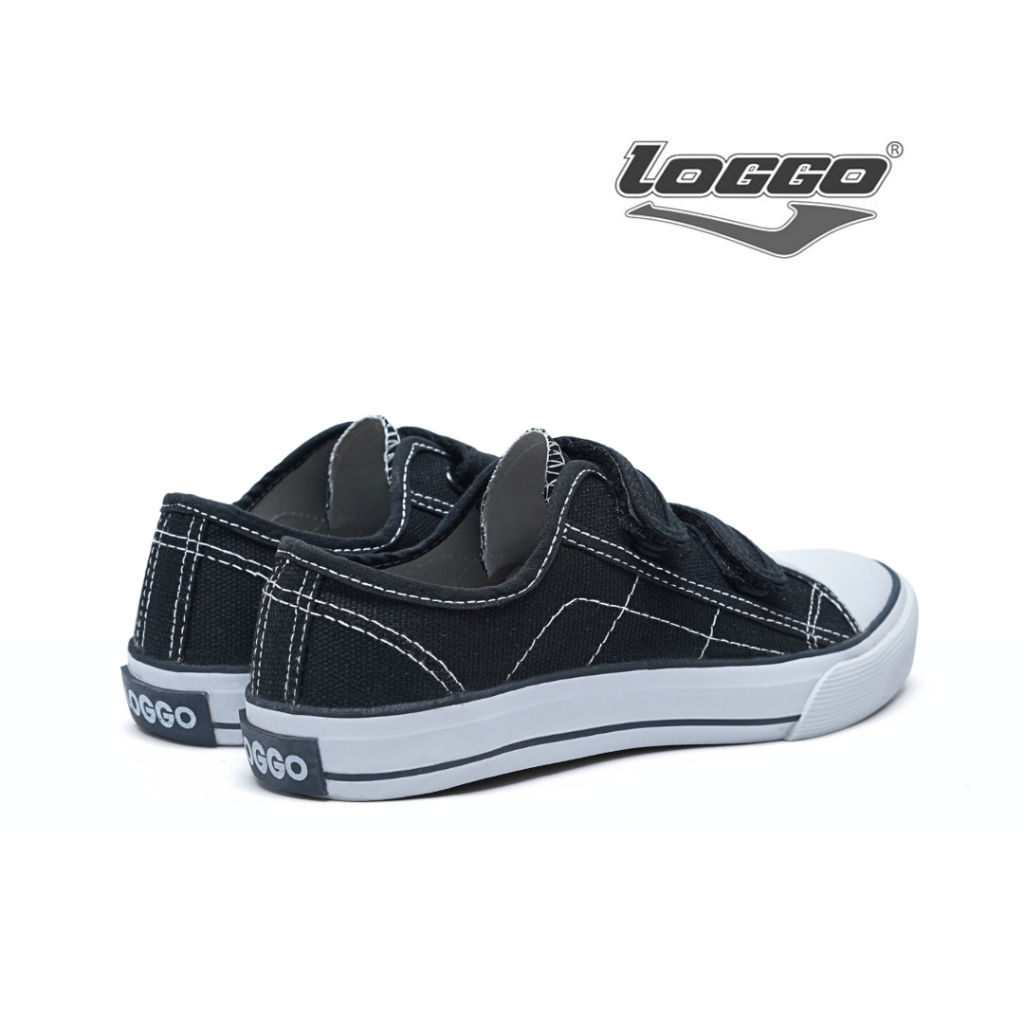 Loggo - Sepatu Komandan Lo Series Hitam Putih - Sneakers Sepatu Kanvas Vulcanized size 33-36 - Gambar 2