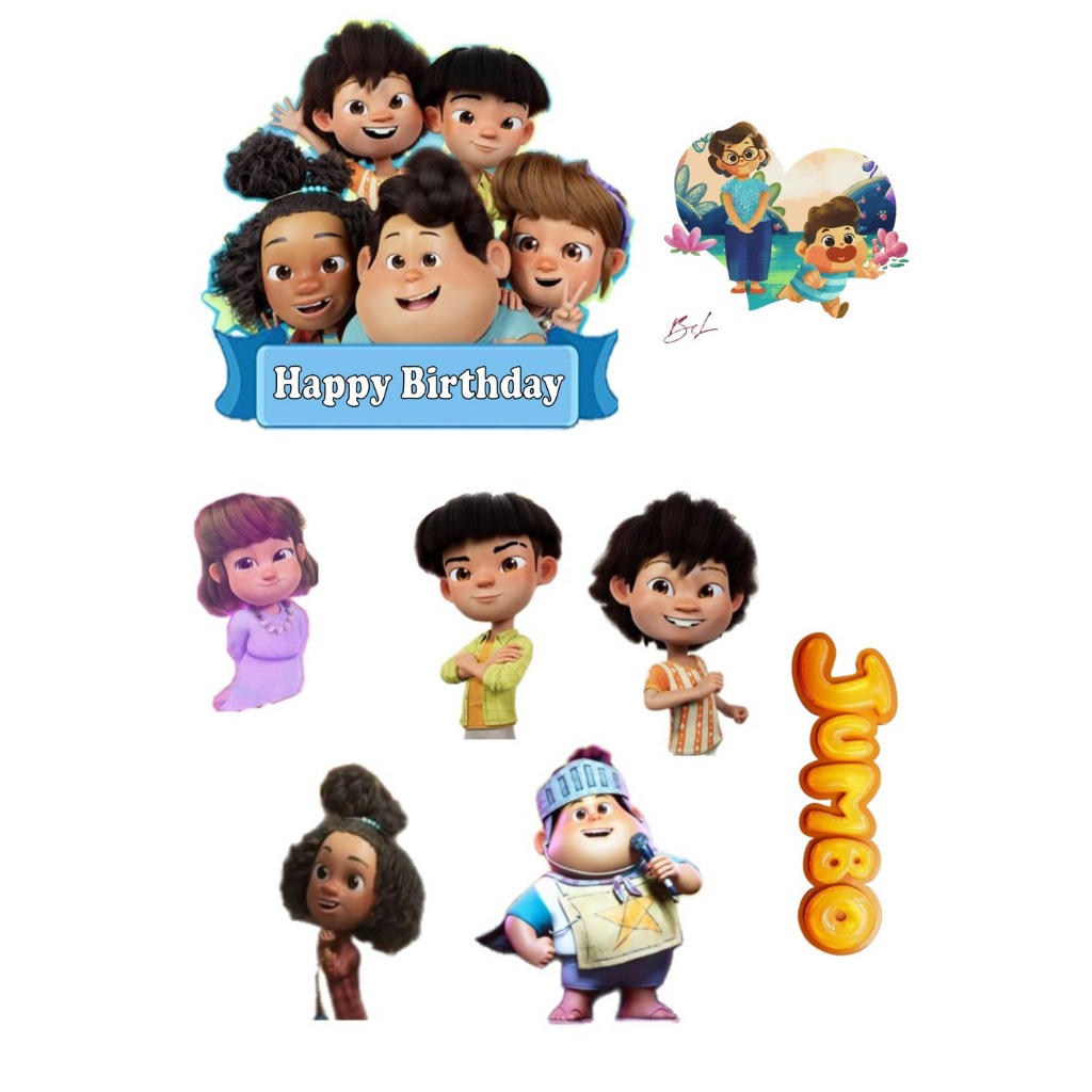 JUMBO JUMBO CARTOON TOPPER/ Jumbo Birthday Topper Free Custom Name ...