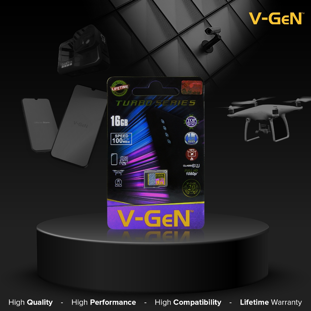 MicroSD 16gb Class 10 Turbo 100MBps Class10 V-GeN Original Memory Card Micro SD Vgen