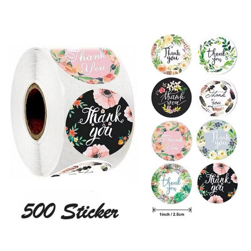 Sticker Thanks you Sticker Toples Kue 500pc - Gambar 2