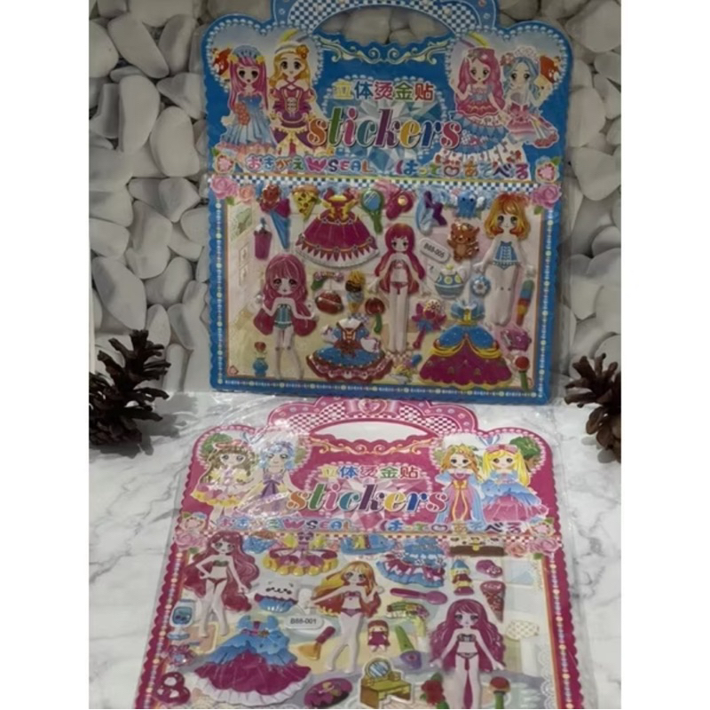 Sticker Timbul Tas Karakter Mainan Sticker Anak Mainan Edukasi - Gambar 3