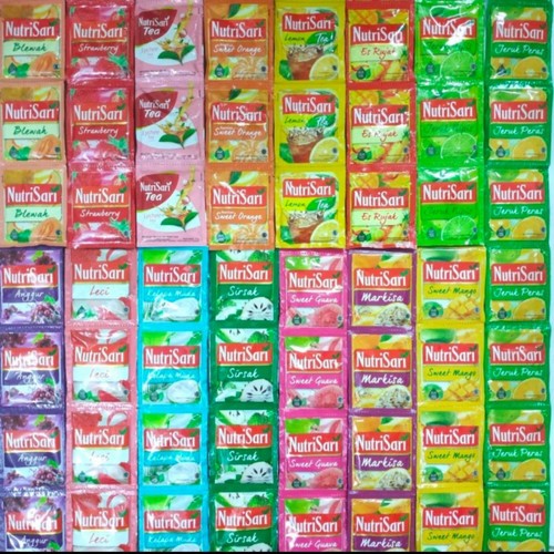HIJAU Nutrisari Fruit Flavored Powder Drink Renceng Green Grape Apple ...