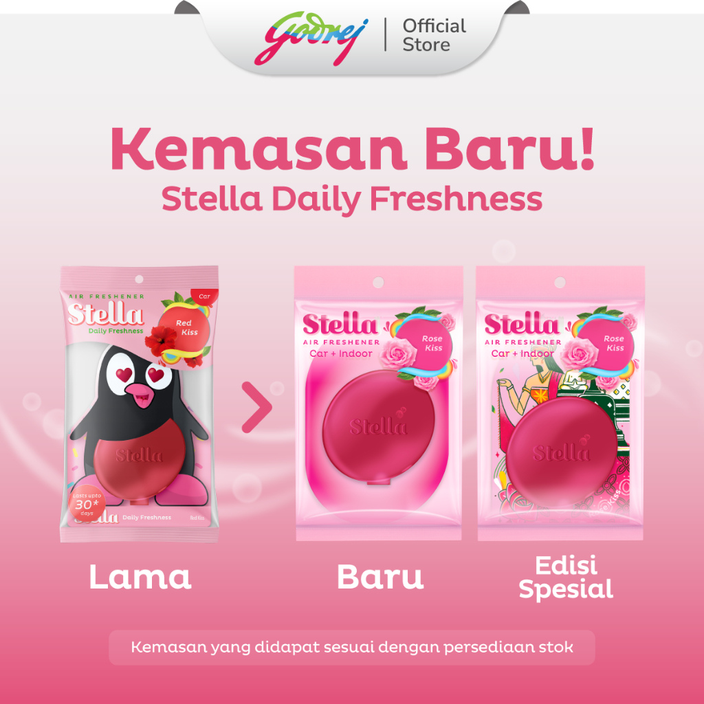 Stella Daily Freshness Car Rose Kiss Beli 1 Gratis 1 - Pengharum Mobil - Gambar 2