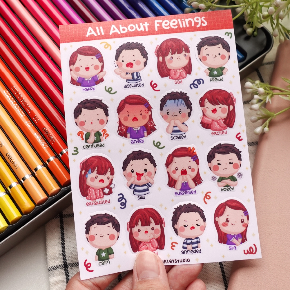 All About Feelings Sticker Sheet | Waterproof Waterproof Waterproof ...