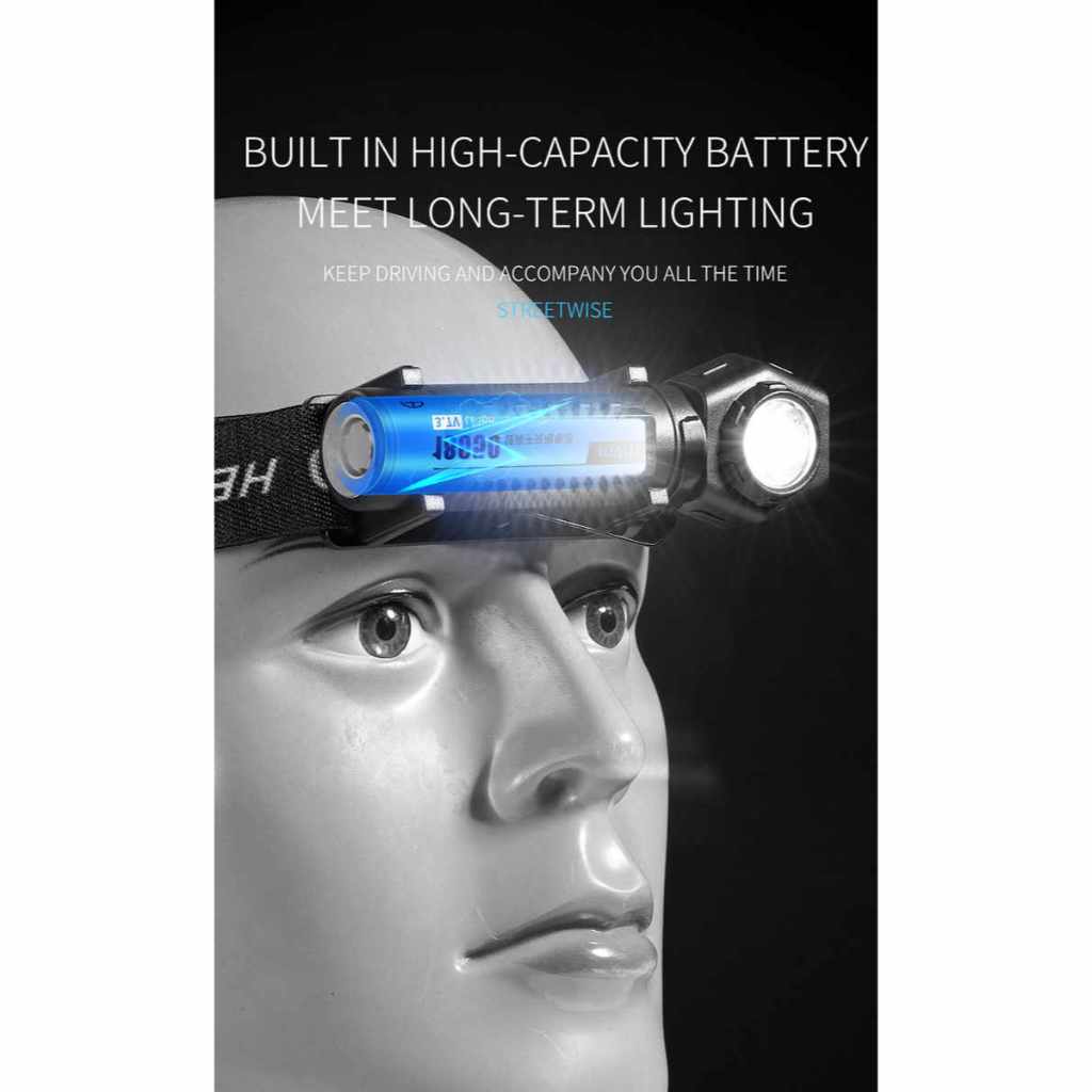 Senter Kepala Headlamp + Senter 2IN1 charge Senter Saku LED 3 Mode Multifungsi Terang KX212 - Gambar 4