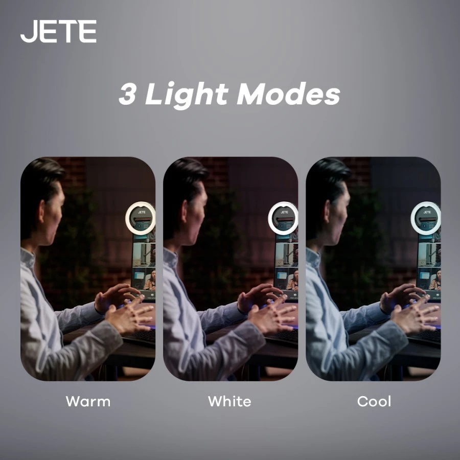 JETE RL1 Ring Light Selfie for Smartphone HP LED Rechargeable Clip On with 3 Light Mode Garansi 2th - Gambar 3