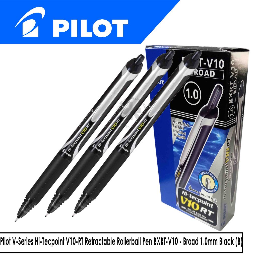 Pilot V-Series Hi-Tecpoint V10-RT Retractable Rollerball Pen BXRT-V10 ...