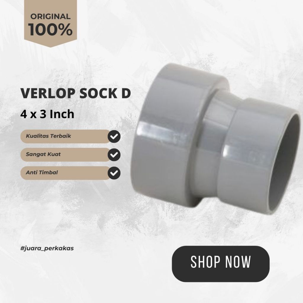 POWER Verlop Sock Reducer Sock PVC D 4x3
