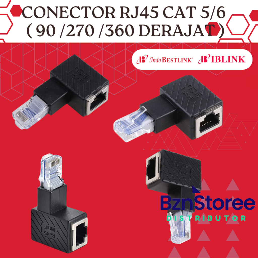 RJ45 CAT 6 Male to Female LAN ethernet Connector L 90 270 360 Cat6 Cat7 ...