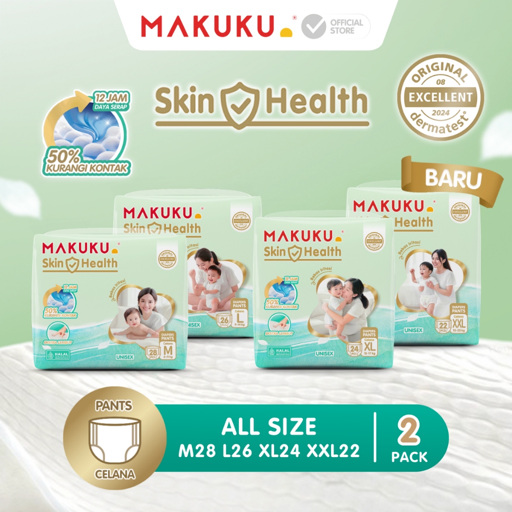 [2 PACK] Makuku Skin Health Popok Bayi Pants / Celana M / L / XL / XXL