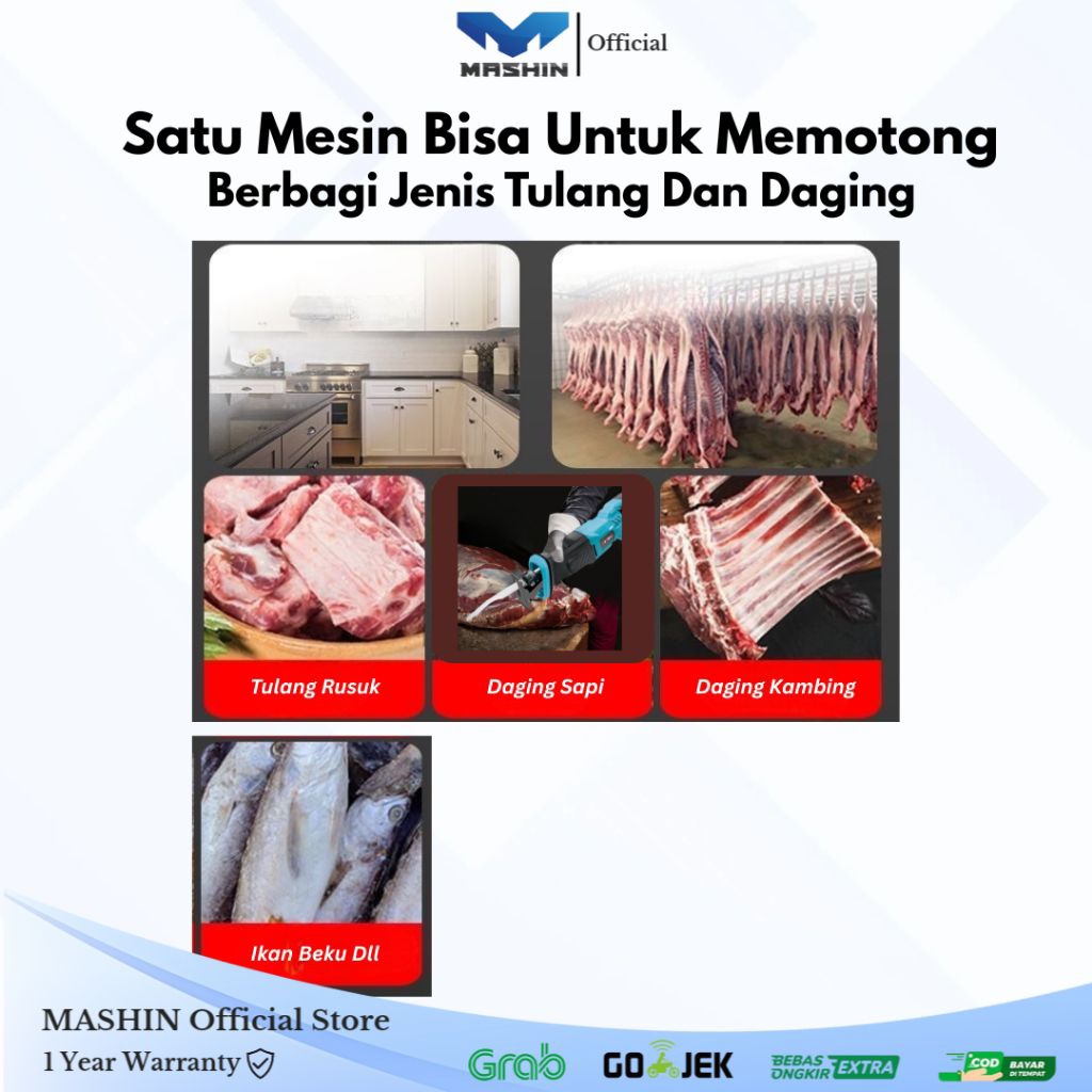 Mashin - Handheld Bone Saw Machine Mesin Potong Tulang Daging Multifungsi - Gambar 2