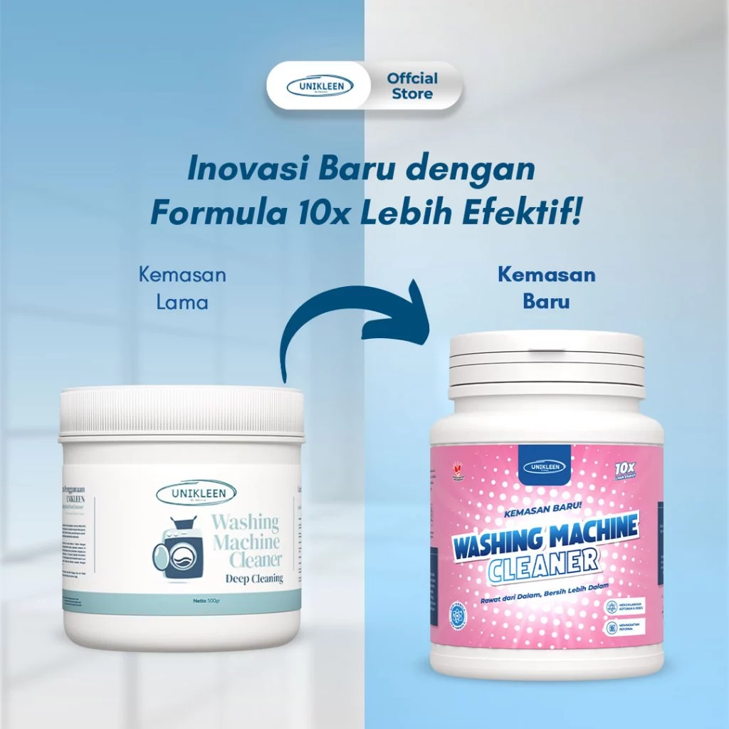 UNIKLEEN By Adreena - pembersih mesin cuci/washing machine Cleaner 200gr/bubuk pembersih mesin cuci / serbuk ajaib / bubuk mesin cuci / tablet pembersih / deterjen mesin cuci / pembersih mesin cuci 1 tabung bukaan atas/pembersih mesin cuci 2 tabung - Gambar 3