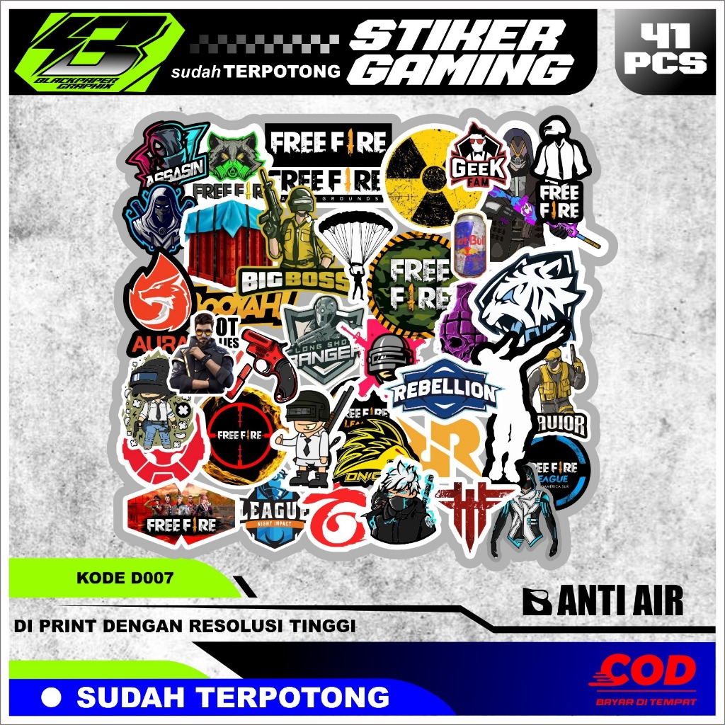 HP TUMBLR 41pcs Game Stickers FF Already cut sticker pack case laptop ...