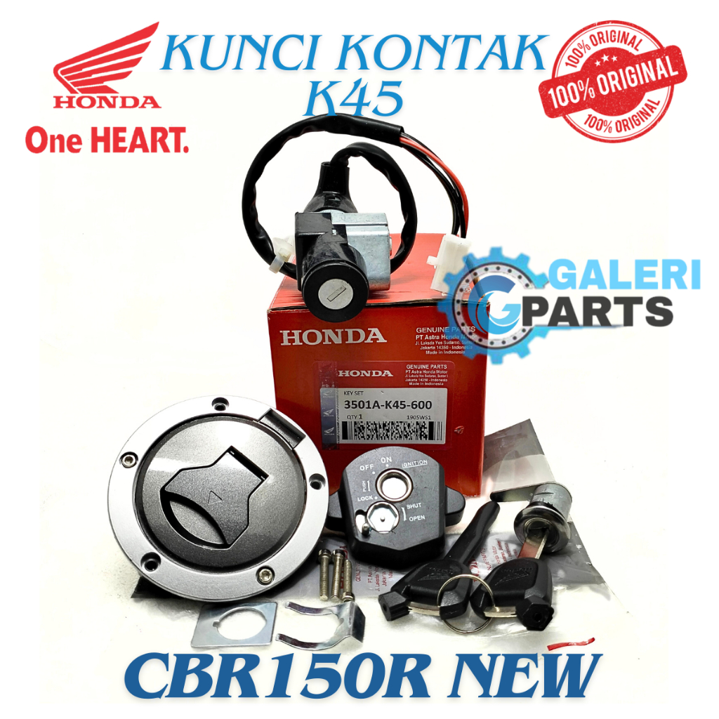 ORIGINAL IGNITION KEY 1 SET SEAT AND TANK CAP HONDA K45 CBR150R NEW LED ...
