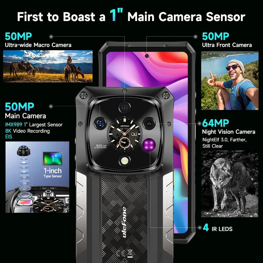 Ulefone Armor 28 Pro 5G Android 15 16GB 512GB 10600mAh 120W 50MP Night Vision NFC - Gambar 3