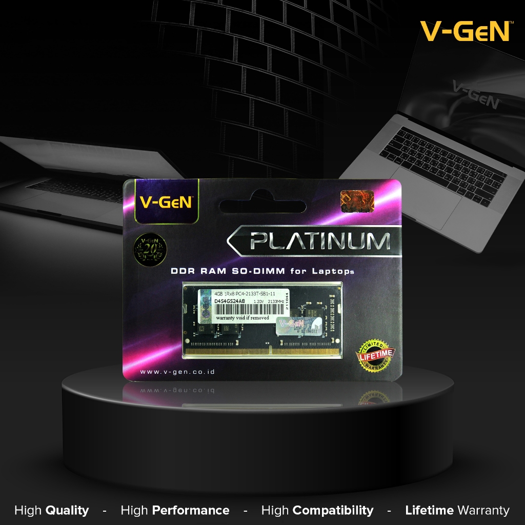 SODIMM DDR4 4GB PC 17000 / 2133 Mhz RAM Laptop / Notebook V-GeN PLATINUM | 4 GB 2133MHz