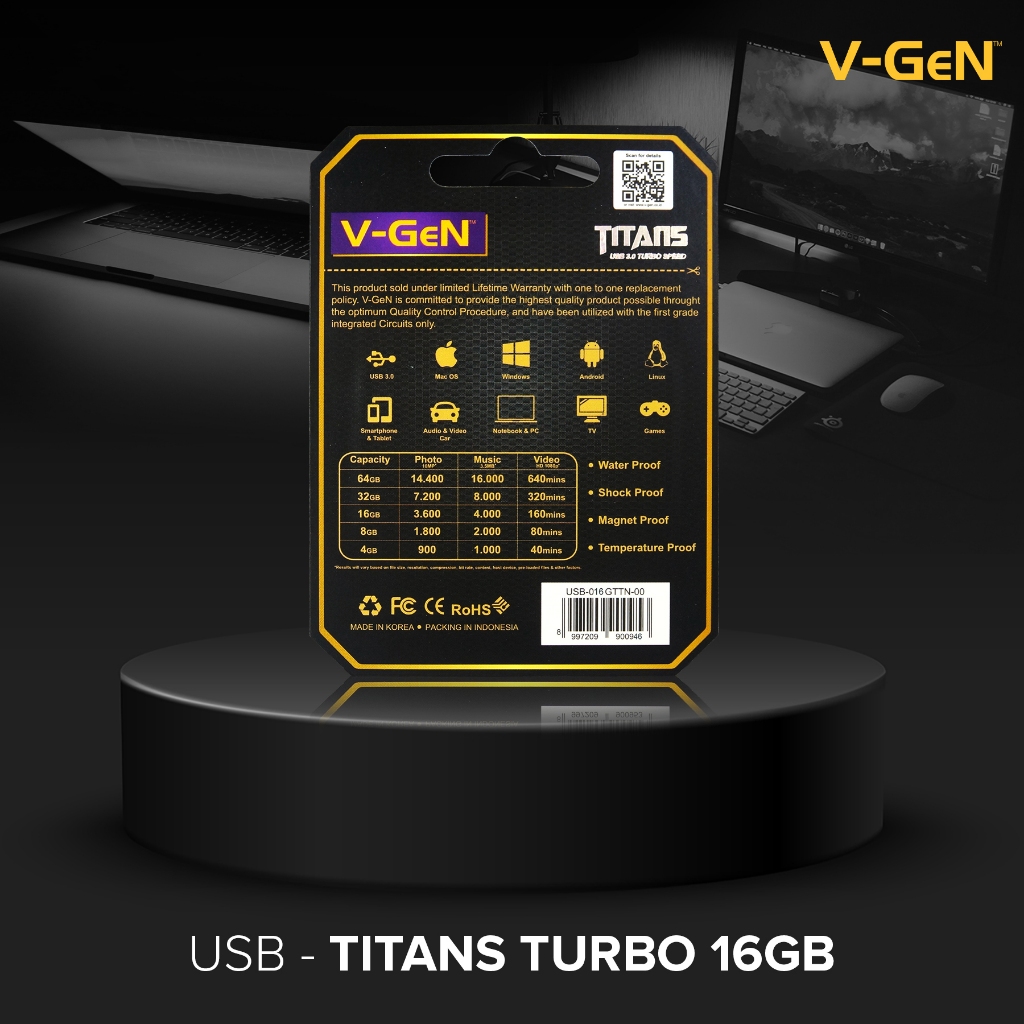 USB Flash Disk 3.0 up to 153MB/s Titans 16 GB V-GeN | Flashdisk | Flash Drive 16GB Vgen - Gambar 3