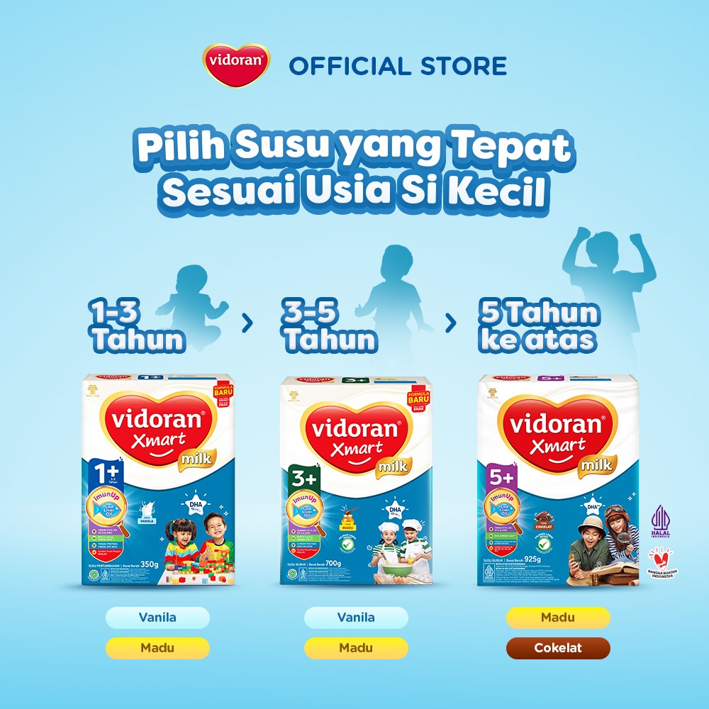 vidoran Xmart 5+ All Variant 325gr Susu Formula Anak 5-12 Tahun - 3 box (Exp : 04.2027) - Gambar 4