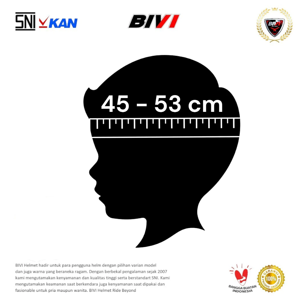 HELM ANAK BIVI Motif Karakter Lucu Motif Random Half Face SNI 2 3 4 5 6 Tahun - Gambar 2