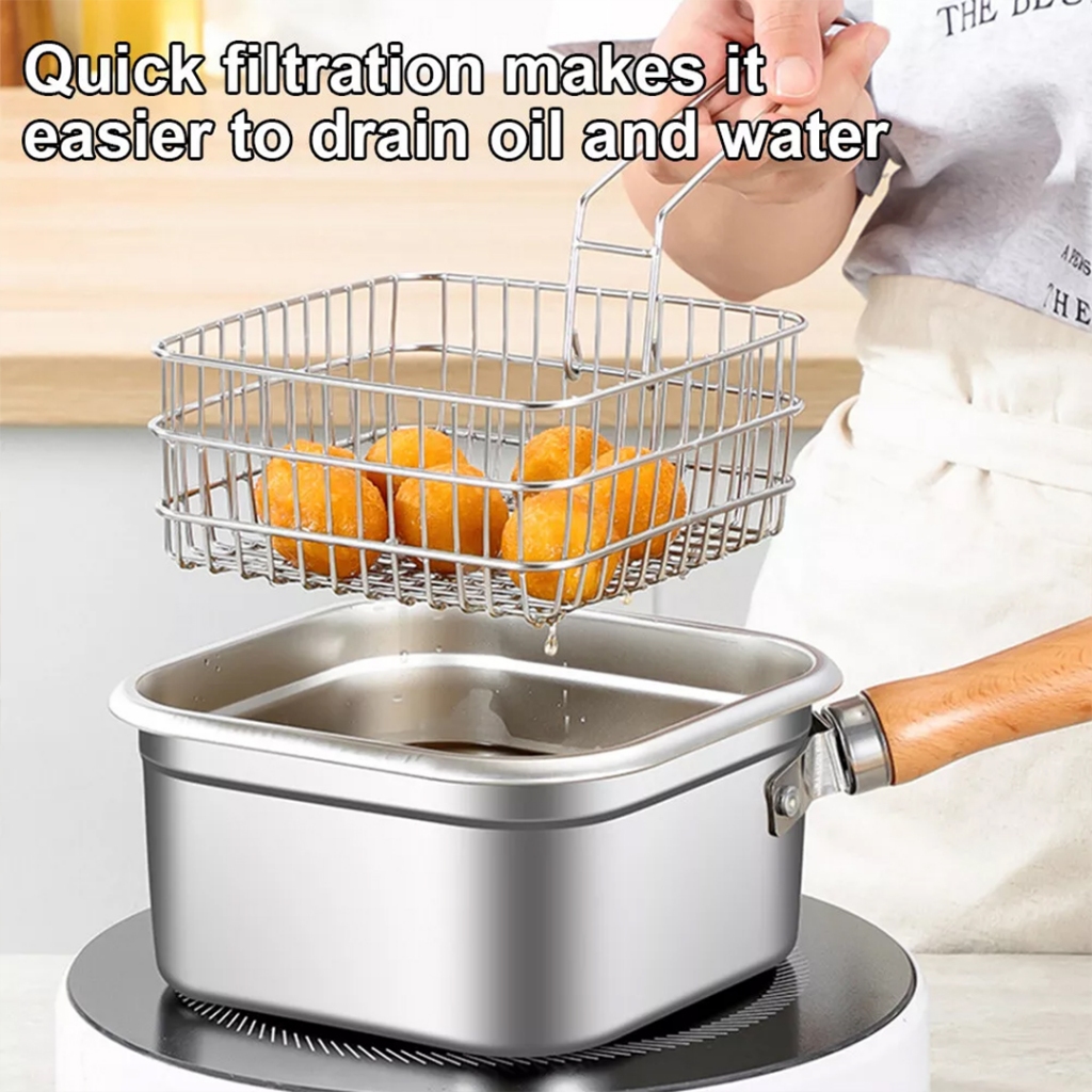 Ideame Deep Fryer 4in1 Multi Set Stainless Steel Boiling Frying Pan ...
