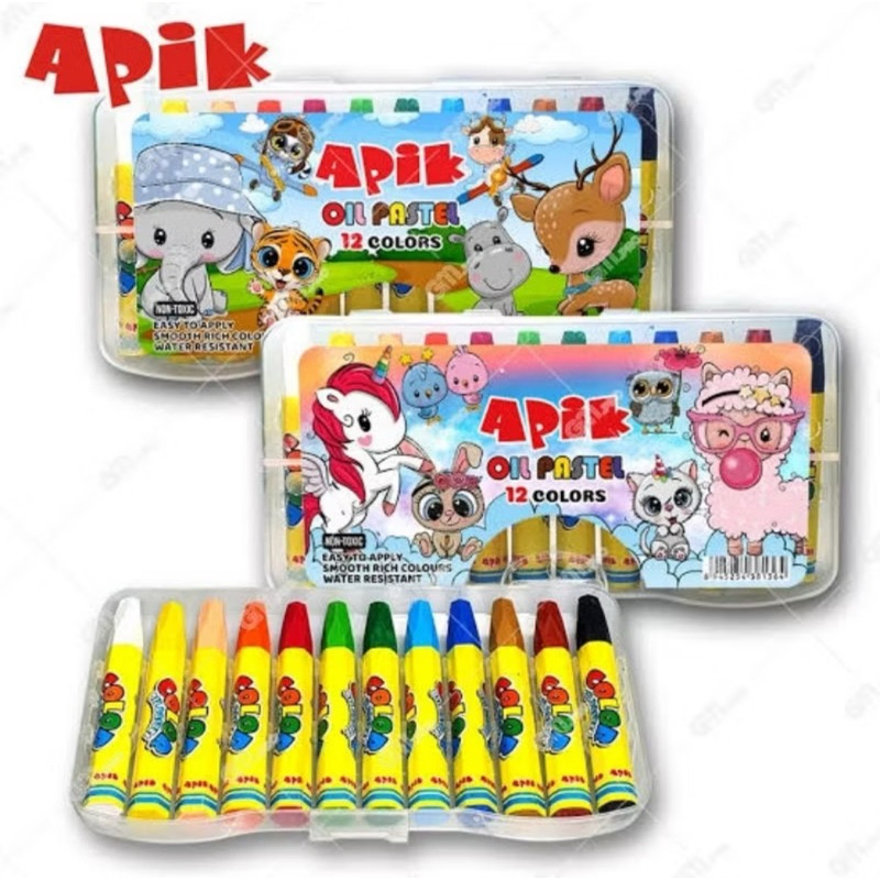 Crayon 12 Warna Apik Dan Van Art Alat Melukis - Gambar 4