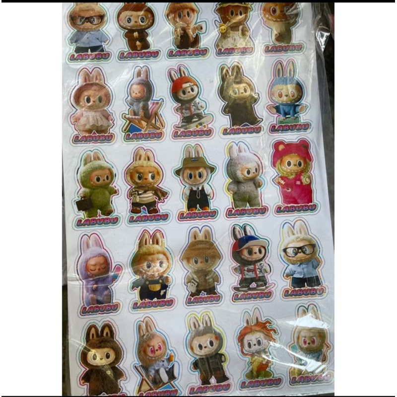 1lembar Sticker Labubu Permanen Sticker Anak
