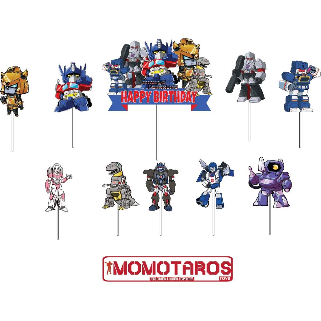 Transformers Chibi Cartoon Movie cake Topper contains 10 pcs | Shopee ...