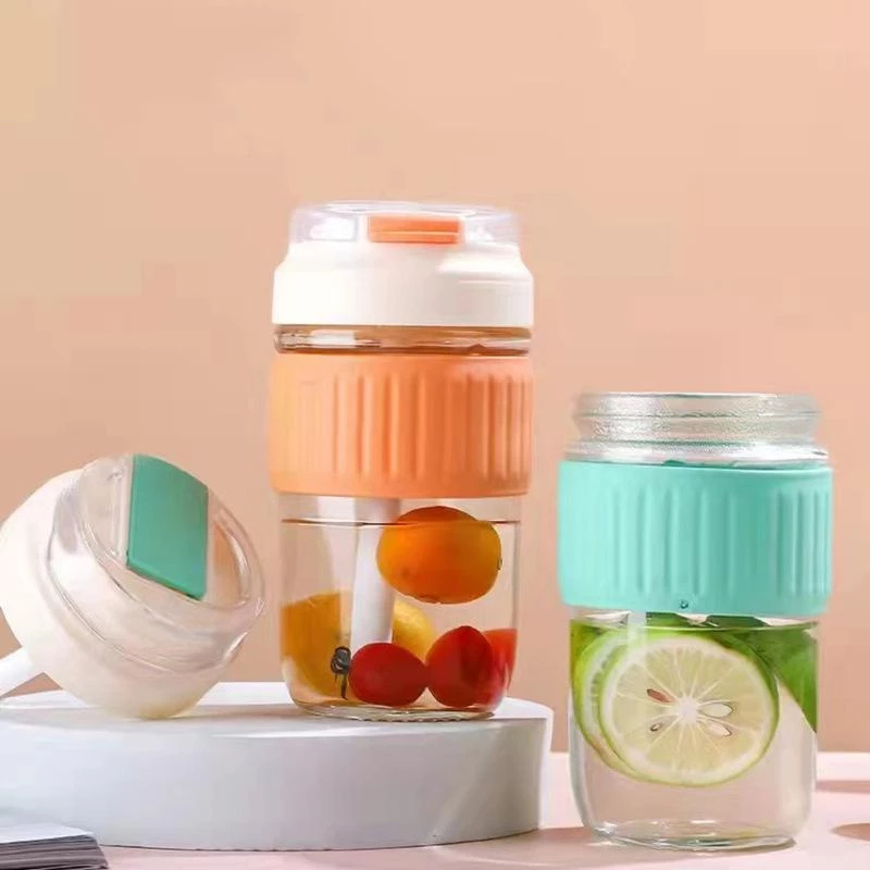 PUSAT17 B18 Botol Minum TUMBLER Botol Minum Kaca 500ml Botol Minum Sedotan Water Bottle Botol Minum Dengan Sedotan Anti Panas - Gambar 2
