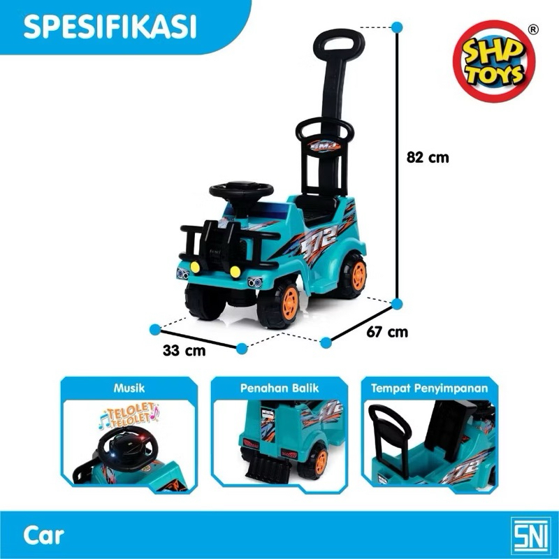Mobil Dorong Anak SHP SMJ 572 Musik Lampu - Gambar 2