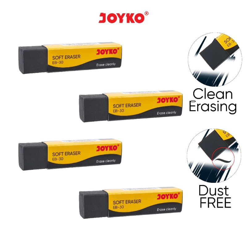 JOYKO EB-30 Black Eraser Per Pack (Contents 30 PCS) | Shopee Singapore